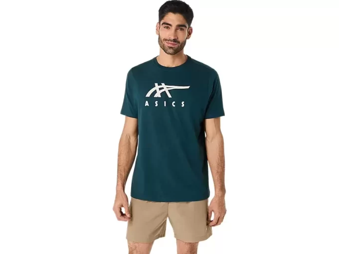 ASICS ÇİZGİLİ KISA KOLLU TİŞÖRT
