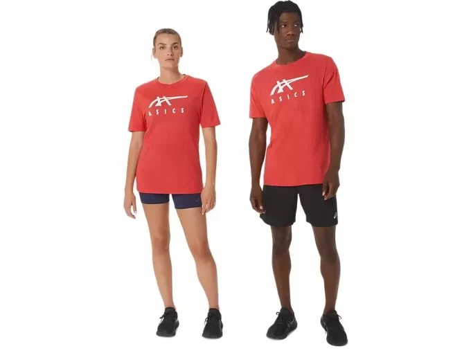 ASICS ÇİZGİLİ KISA KOLLU TİŞÖRT