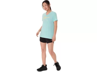 KADIN ASICS ÇİZGİLİ V YAKA