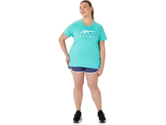 KADIN ASICS ÇİZGİLİ V YAKA