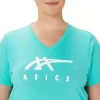 KADIN ASICS ÇİZGİLİ V YAKA