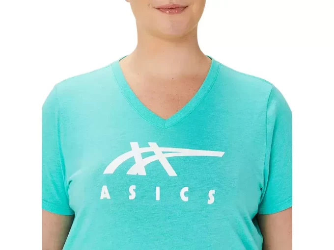KADIN ASICS ÇİZGİLİ V YAKA