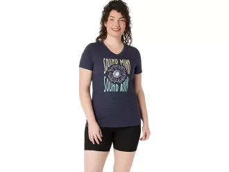 KADIN AYÇİÇEĞİ SLOGANLI V YAKA