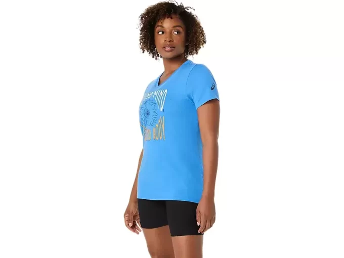 KADIN AYÇİÇEĞİ SLOGANLI V YAKA